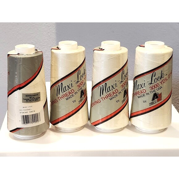 Lot of 11 Maxi-Lock Seger Thread 3000yd 4 Eggshell, 4 White, 2 Natural, 1 Pearl - Picture 5 of 9